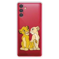 Funda para Samsung Galaxy A13 5G Oficial de Disney Simba y Nala Silueta - El Rey León