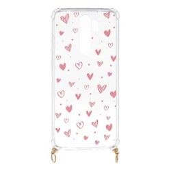 Funda Silicona Colgante Corazones para Xiaomi Redmi Note 8 Pro