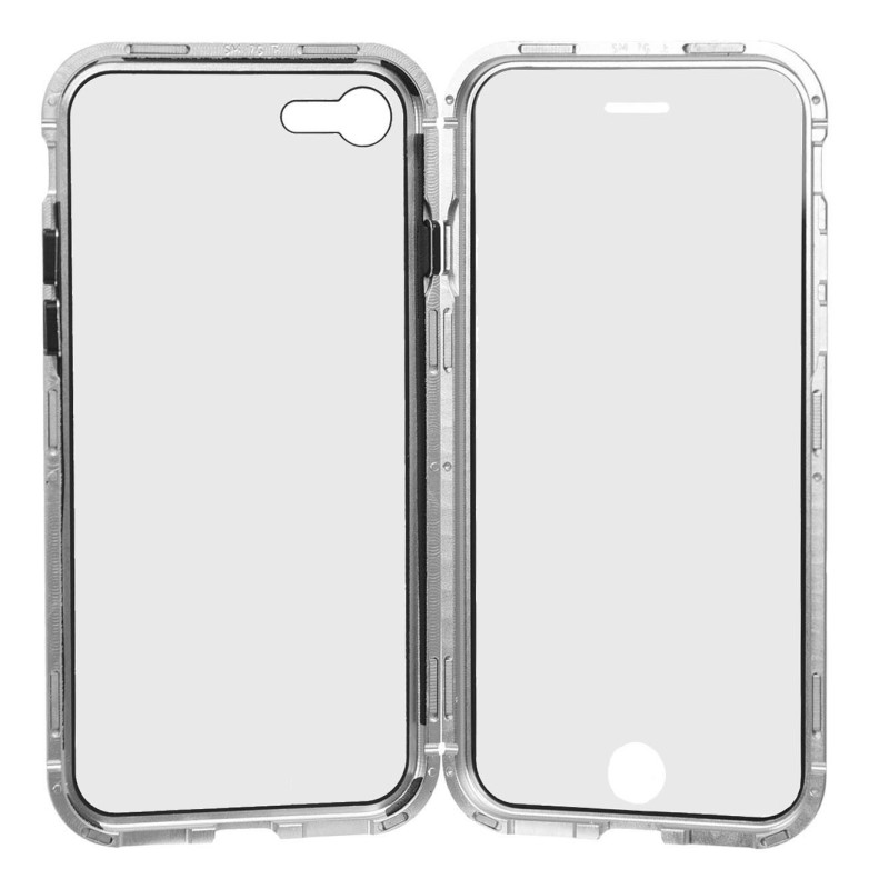 Funda Mágnetica Plata para iPhone SE