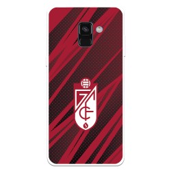 Funda para Samsung Galaxy A5 2018 Oficial del Granada CF Escudo - Líneas Rojas y Negras - Licencia Oficial del Granada CF