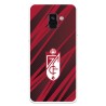 Funda para Samsung Galaxy A5 2018 Oficial del Granada CF Escudo - Líneas Rojas y Negras - Licencia Oficial del Granada CF