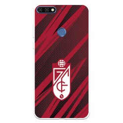 Funda para Honor 7C Oficial del Granada CF Escudo - Líneas Rojas y Negras - Licencia Oficial del Granada CF