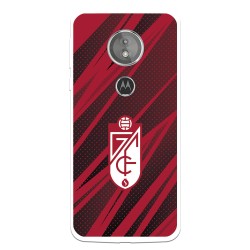 Funda para Motorola Moto G6 Play Oficial del Granada CF Escudo - Líneas Rojas y Negras - Licencia Oficial del Granada CF