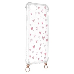 Funda Silicona Colgante Corazones para iPhone SE