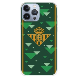 Funda para iPhone 13 Pro Max del Betis Escudo Amarillo Fondo Verde - Licencia Oficial Real Betis Balompié