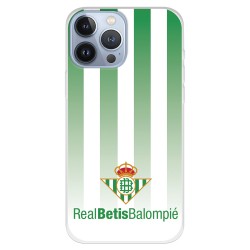 Funda para iPhone 13 Pro Max del Betis Fondo Rayas Verdiblancas - Licencia Oficial Real Betis Balompié