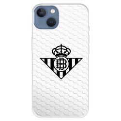 Funda para iPhone 13 del Betis Escudo Negro Fondo Red - Licencia Oficial Real Betis Balompié