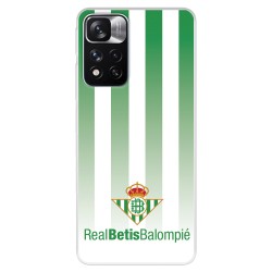 Funda para Xiaomi Redmi Note 11 del Betis Fondo Rayas Verdiblancas - Licencia Oficial Real Betis Balompié