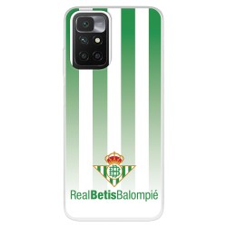 Funda para Xiaomi Redmi 10 del Betis Fondo Rayas Verdiblancas - Licencia Oficial Real Betis Balompié