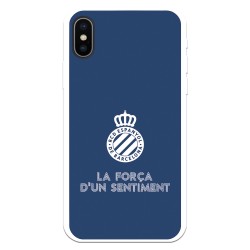 Funda para iPhone X del RCD Espanyol Escudo Fondo Azul Escudo Fondo Azul - Licencia Oficial RCD Espanyol