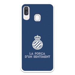 Funda para Samsung Galaxy A40 del RCD Espanyol Escudo Fondo Azul Escudo Fondo Azul - Licencia Oficial RCD Espanyol