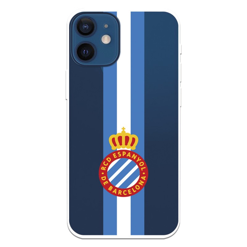 Funda para iPhone 12 Mini del RCD Espanyol Escudo Albiceleste Escudo Albiceleste - Licencia Oficial RCD Espanyol