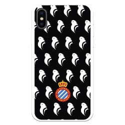 Funda para iPhone X del RCD Espanyol Escudo Patron Fondo Negro Escudo Patron Fondo Negro - Licencia Oficial RCD Espanyol