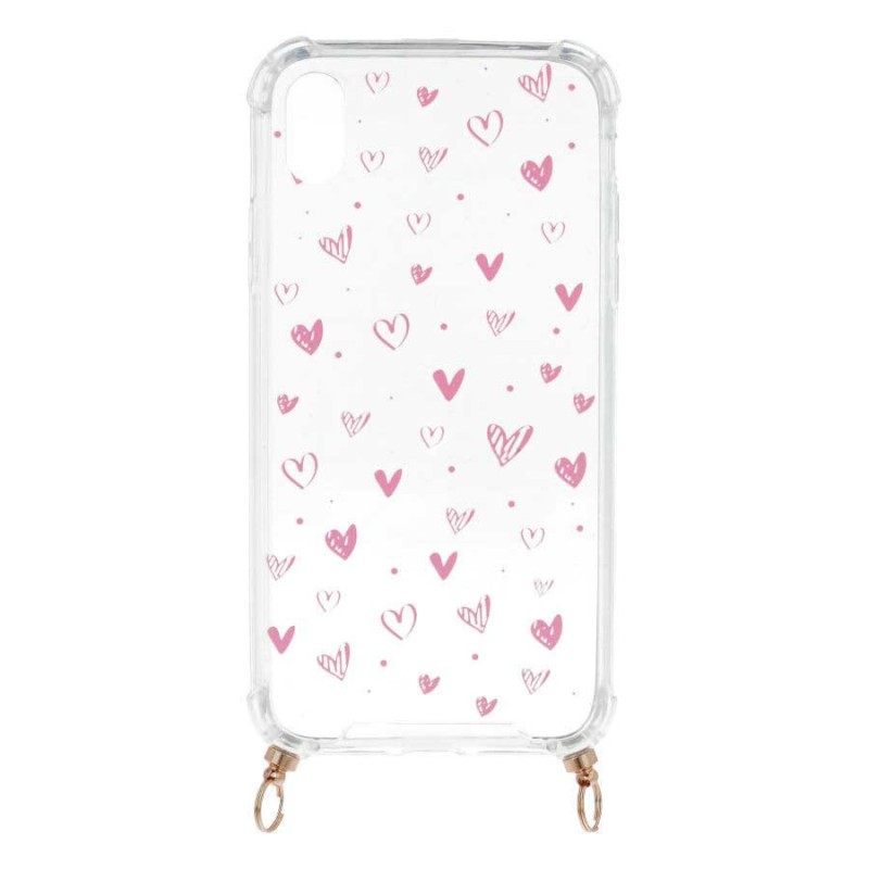 Funda Silicona Colgante Corazones para iPhone XR