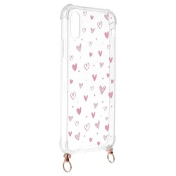 Funda Silicona Colgante Corazones para iPhone XR