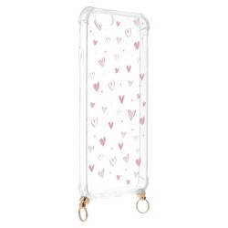 Funda Silicona Colgante Corazones para iPhone 6