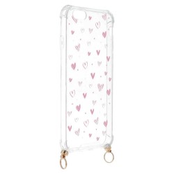 Funda Silicona Colgante Corazones para iPhone 5S