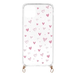 Funda Silicona Colgante Corazones para iPhone 11 Pro Max