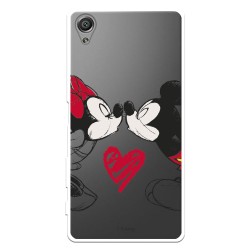 Funda para Sony Xperia X Oficial de Disney Mickey y Minnie Beso - Clásicos Disney