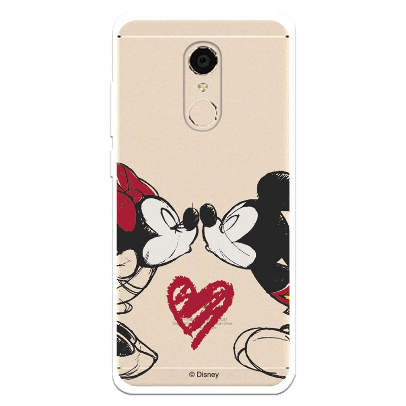 Funda para Xiaomi Redmi 5 Oficial de Disney Mickey y Minnie Beso - Clásicos Disney