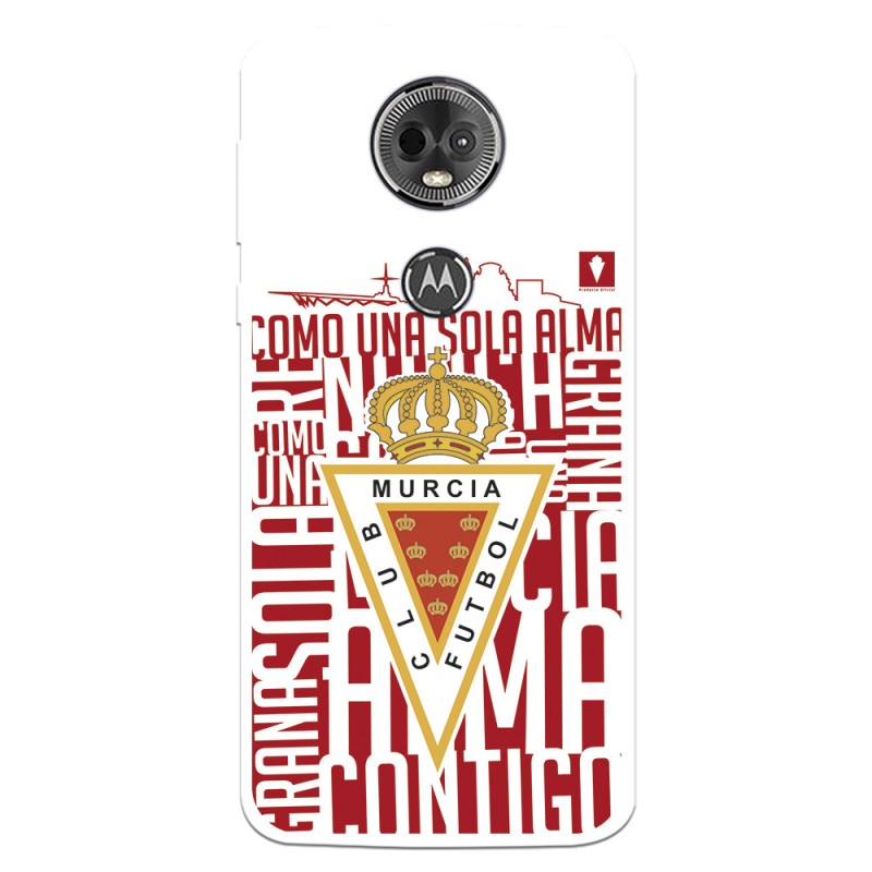 Funda para Motorola Moto E5 Plus del Real Murcia Escudo Fondo Blanco - Licencia Oficial Real Murcia