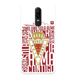 Funda para Oneplus 6 del Real Murcia Escudo Fondo Blanco - Licencia Oficial Real Murcia