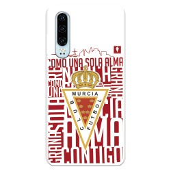 Funda para Huawei P30 del Real Murcia Escudo Fondo Blanco - Licencia Oficial Real Murcia