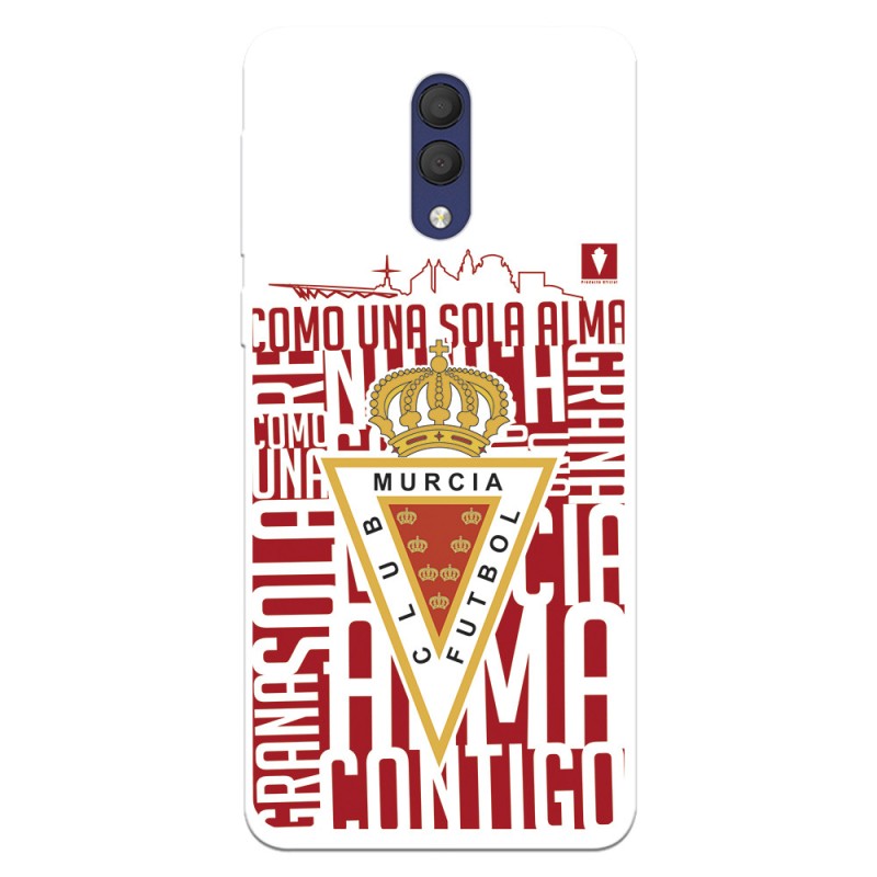 Funda para Alcatel 1X 2019 del Real Murcia Escudo Fondo Blanco - Licencia Oficial Real Murcia