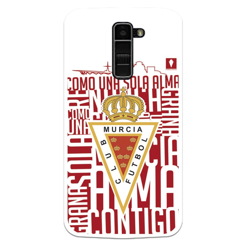 Funda para LG K10 del Real Murcia Escudo Fondo Blanco - Licencia Oficial Real Murcia