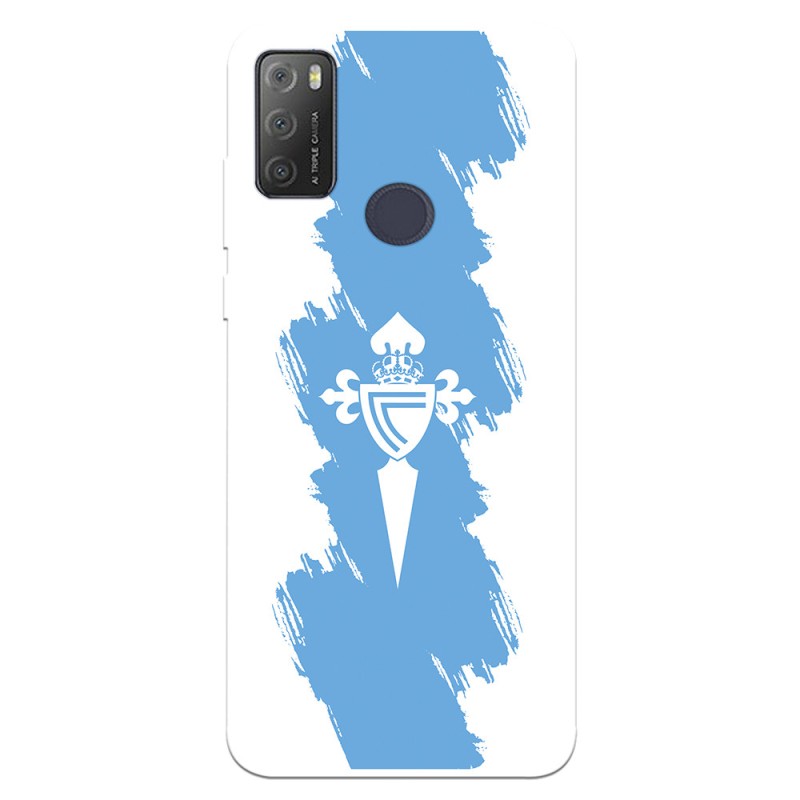 Funda para Alcatel 1S 2021 del Celta Escudo Trazo Azul - Licencia Oficial RC Celta