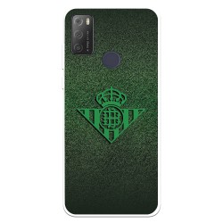 Funda para Alcatel 1S 2021 del Betis Escudo Verde Fondo trama - Licencia Oficial Real Betis Balompié