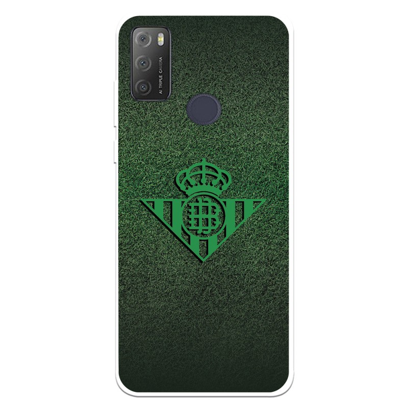 Funda para Alcatel 1S 2021 del Betis Escudo Verde Fondo trama - Licencia Oficial Real Betis Balompié