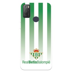 Funda para Alcatel 1S 2021 del Betis Fondo Rayas Verdiblancas - Licencia Oficial Real Betis Balompié