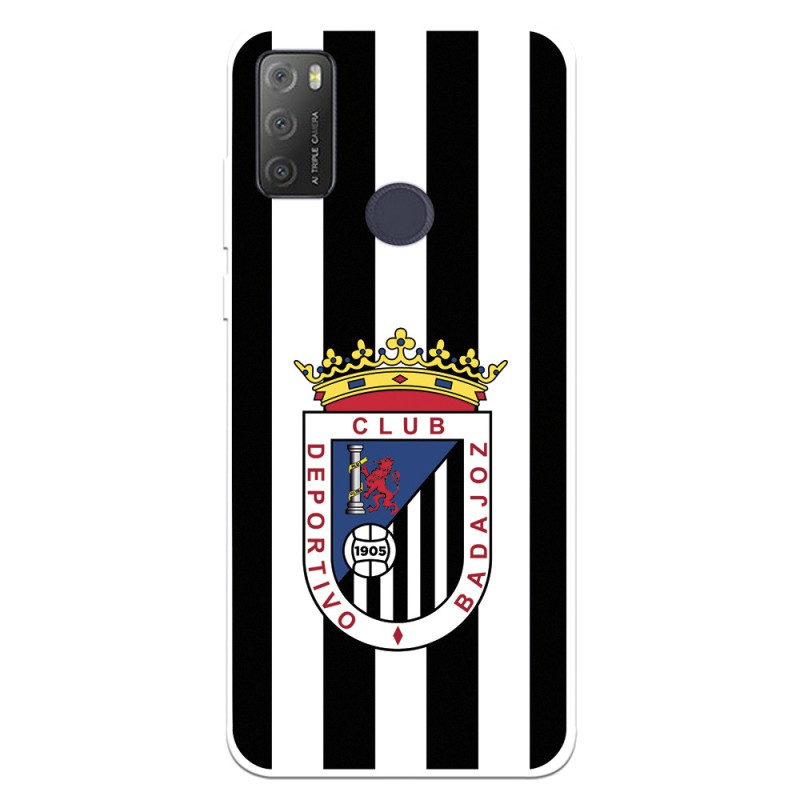 Funda para Alcatel 1S 2021 del Badajoz Escudo Blanquinegro - Licencia Oficial Club Deportivo Badajoz