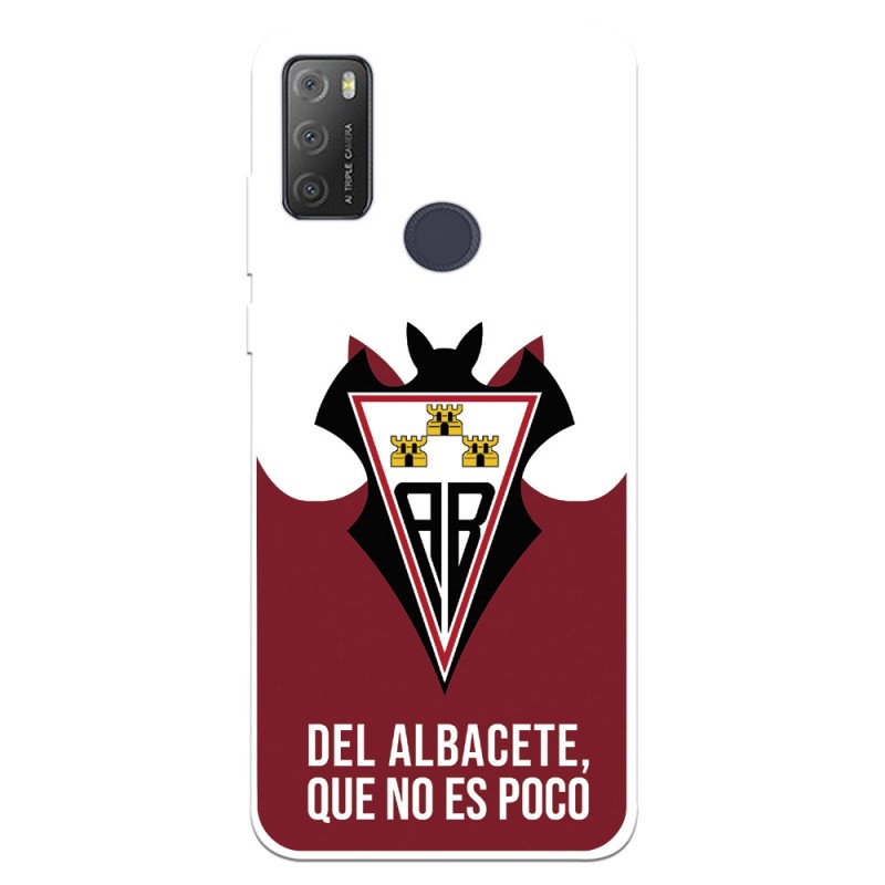 Funda para Alcatel 1S 2021 del Albacete Escudo "Del Albacete que no es poco" - Licencia Oficial Albacete Balompié