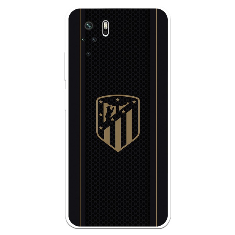 Funda para Xiaomi Redmi Note 10 del Atleti Escudo Dorado Fondo Negro - Licencia Oficial Atlético de Madrid