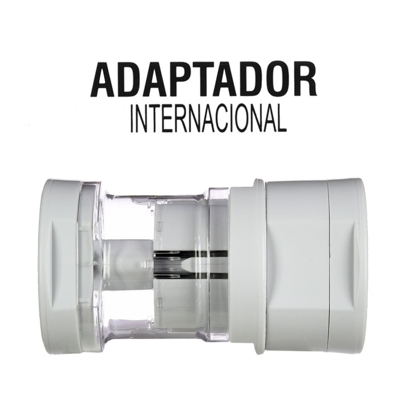 Adaptador internacional con clavijas ajustables Blanco