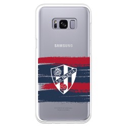 Funda para Samsung Galaxy S8 Plus del Huesca Rayas Transparente - Licencia Oficial SD Huesca