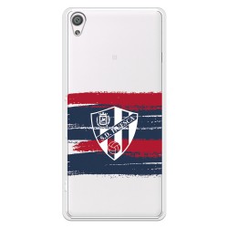 Funda para Sony Xperia XA del Huesca Rayas Transparente - Licencia Oficial SD Huesca