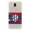 Funda para Samsung Galaxy J5 2017 Europeo del Huesca Rayas Transparente - Licencia Oficial SD Huesca