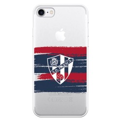 Funda para iPhone 8 del Huesca Rayas Transparente - Licencia Oficial SD Huesca