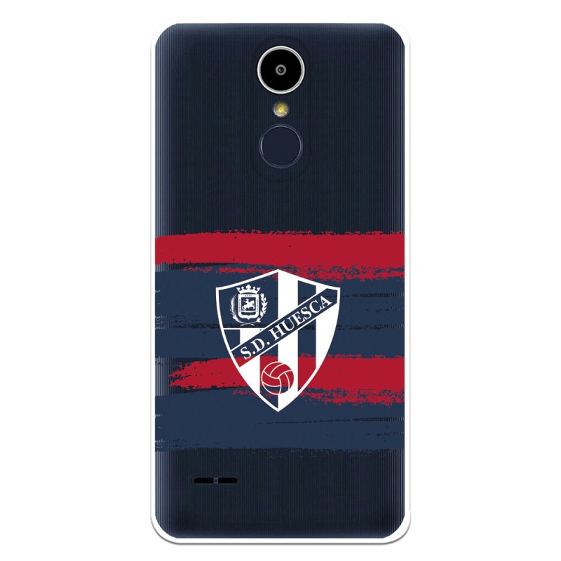 Funda para LG K8 2017 del Huesca Rayas Transparente - Licencia Oficial SD Huesca