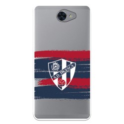 Funda para Huawei Y7 del Huesca Rayas Transparente - Licencia Oficial SD Huesca