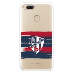 Funda para Xiaomi Mi A1 del Huesca Rayas Transparente - Licencia Oficial SD Huesca