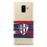 Funda para Samsung Galaxy A6 2018 del Huesca Rayas Transparente - Licencia Oficial SD Huesca