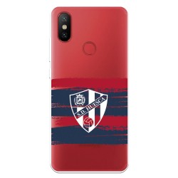 Funda para Xiaomi Mi A2 del Huesca Rayas Transparente - Licencia Oficial SD Huesca