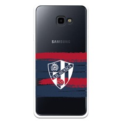 Funda para Samsung Galaxy J4 Plus del Huesca Rayas Transparente - Licencia Oficial SD Huesca