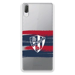 Funda para Sony Xperia L3 del Huesca Rayas Transparente - Licencia Oficial SD Huesca