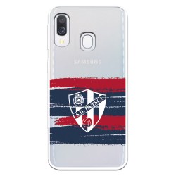 Funda para Samsung Galaxy A40 del Huesca Rayas Transparente - Licencia Oficial SD Huesca