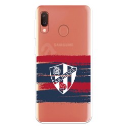 Funda para Samsung Galaxy A20E del Huesca Rayas Transparente - Licencia Oficial SD Huesca